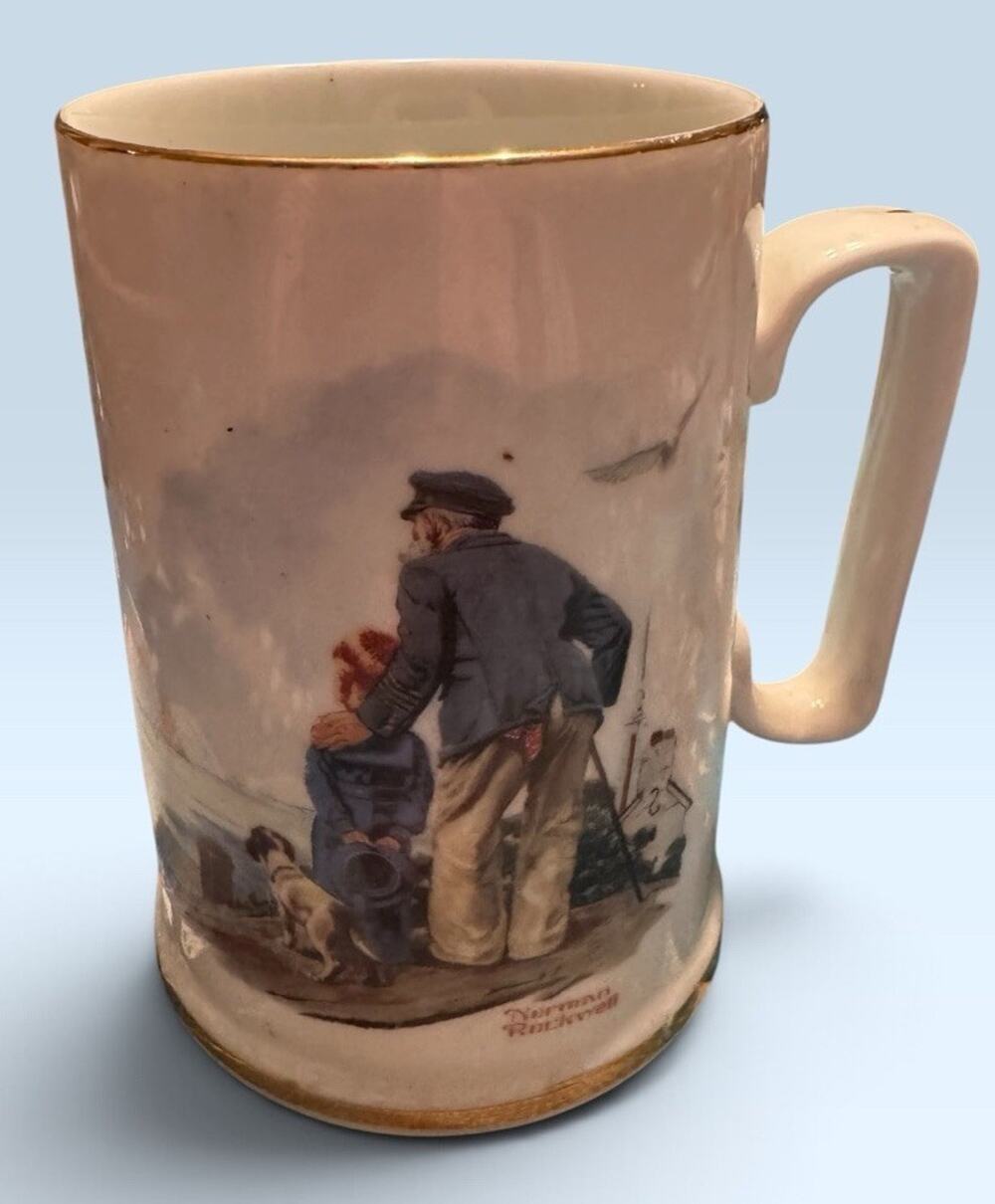 Norman Rockwell Collectible Coffee Mugs - "Looking Out To Sea"